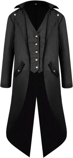 SIAEAMRG Renaissance Steampunk Tailcoat Halloween Costumes for Men, Retro Pirate Victorian Gothic Medieval Jacket