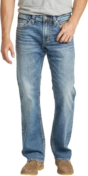 Silver Jeans Co. Men's Zac Relaxed Fit Straight Leg Jeans, Classic Dark Indigo, 32W x 30L