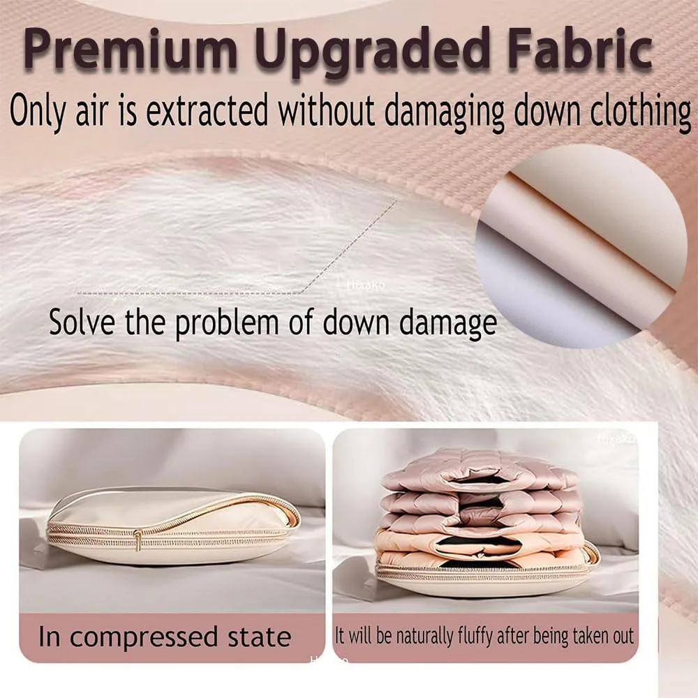 Space Saving Hanging Garment Bag with Self Compression Zipper, 2025 New Otherwisie Space Saver Hanging Garment Bags for Closet Storage Dust Cover Clothes Bags for Down Coat (1*Pink-M)