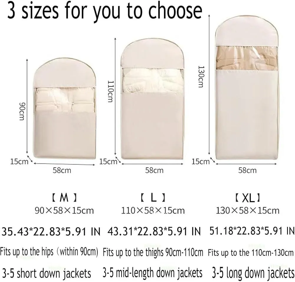Space Saving Hanging Garment Bag with Self Compression Zipper, 2025 New Otherwisie Space Saver Hanging Garment Bags for Closet Storage Dust Cover Clothes Bags for Down Coat (1*Pink-M)