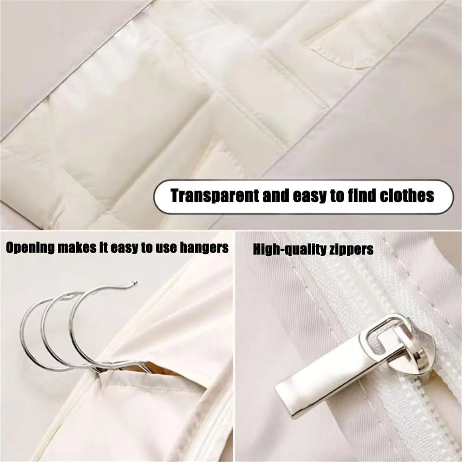 Space Saving Hanging Garment Bag with Self Compression Zipper, Coat Storage Bag Hanging, Down Coat Compression Dust Cover Closet Organizers for Dress, Fur, Shirt,Blue