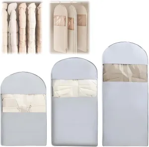 Space Saving Hanging Garment Bag with Self Compression Zipper, Coat Storage Bag Hanging, Down Coat Compression Dust Cover Closet Organizers for Dress, Fur, Shirt,Blue