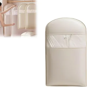 Space Saving Hanging Garment Bag with Self Compression Zipper, Dust Cover Clothes Bags for Down Coat, Winter Coat Organizers for Closet Storage