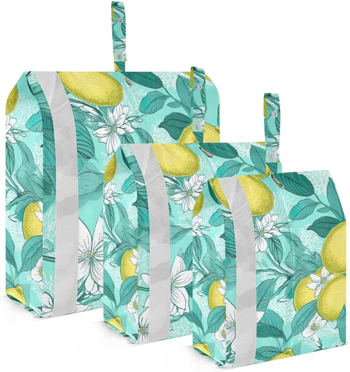 SPRIPORT Lemon Flowers 3 Set Compression Packing Cubes for Travel Lightweight Luggage Organizer Bags for Carry on Suitcase Luggage Cubes for Vacation Woman Man Clothes