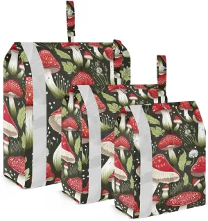 SPRIPORT Red Mushrooms 3 Set Compression Packing Cubes for Travel Lightweight Luggage Organizer Bags for Carry on Suitcase Travel Cubes for Woman Man Clothes