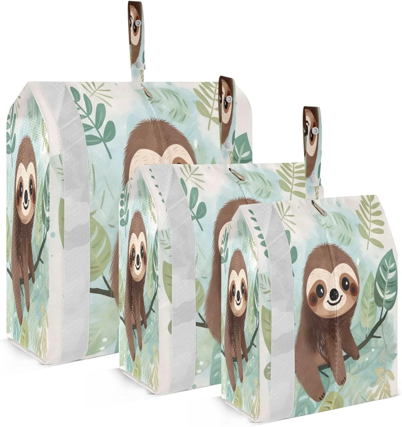 SPRIPORT Sloth Leave Palm 3 Set Compression Packing Cubes for Travel Lightweight Luggage Organizer Bags for Carry on Suitcase Luggage Cubes for Vacation Woman Man Clothes