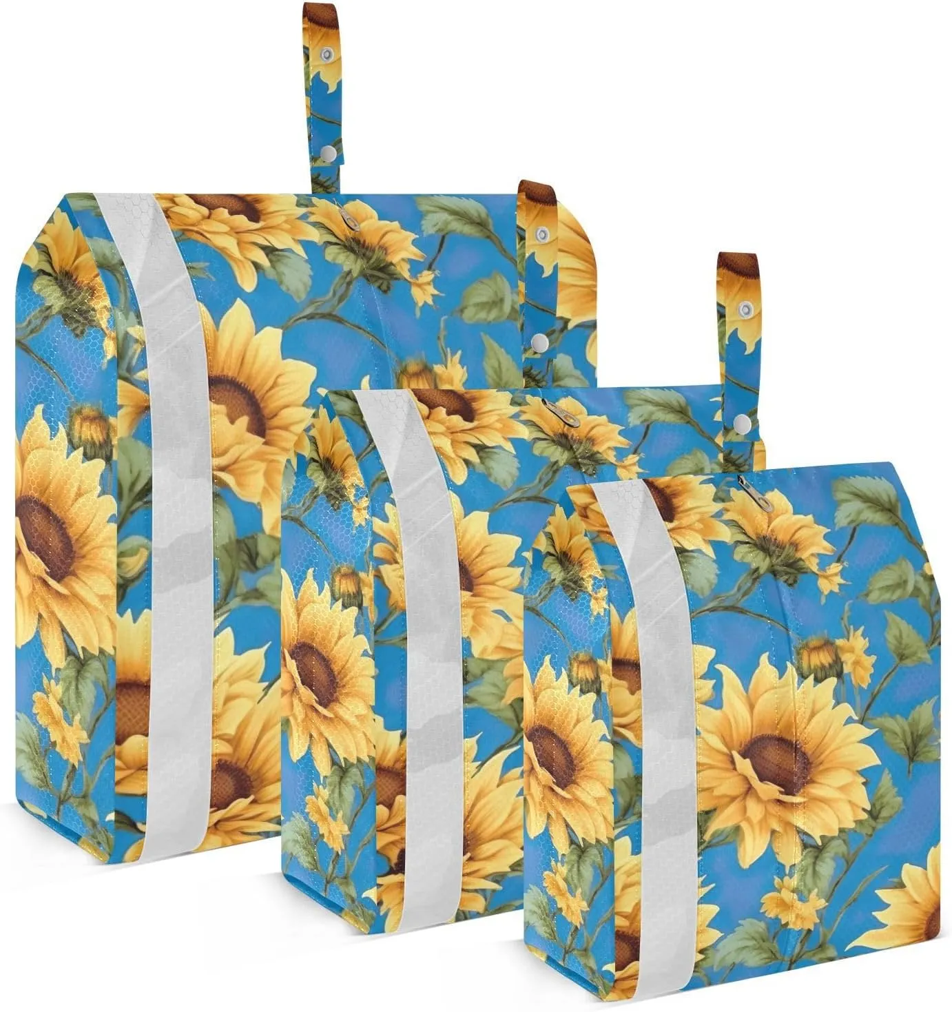 SPRIPORT Sunflowers Blue 3 Set Compression Packing Cubes for Travel Lightweight Luggage Organizer Bags for Carry on Suitcase Travel Cubes for Vacation Man Woman Clothes