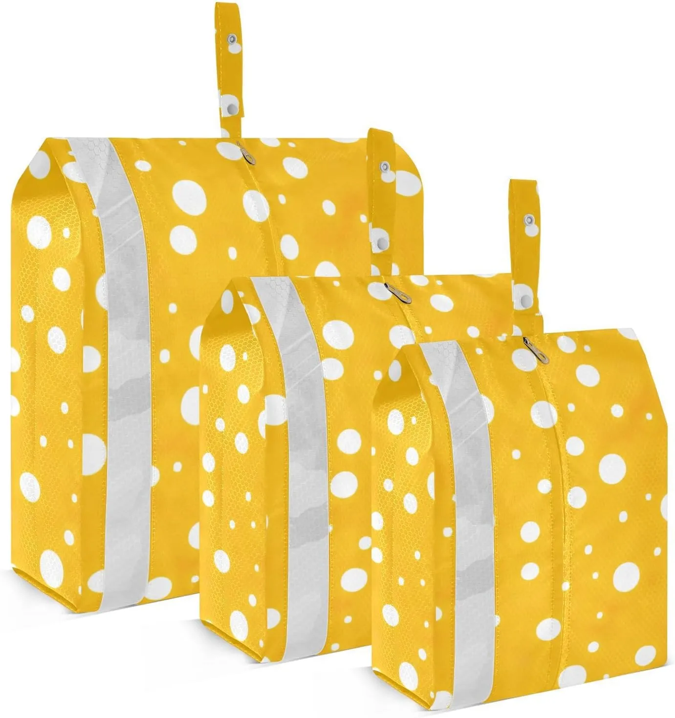 SPRIPORT Yellow White Dot 3 Set Compression Packing Cubes for Travel Lightweight Luggage Organizer Bags for Carry on Suitcase Travel Cubes for Vacation Man Woman Clothes