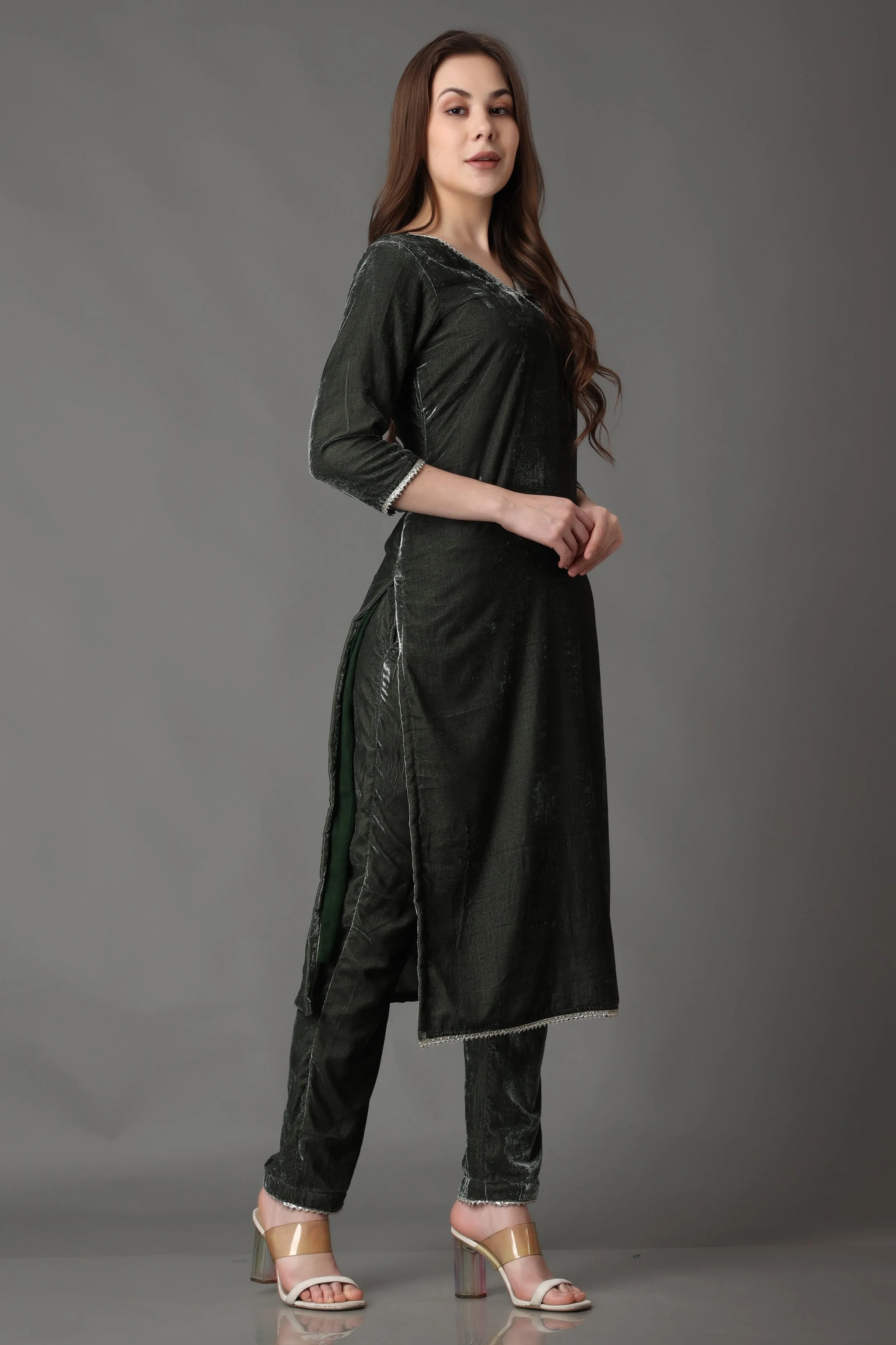 Stellar Green Velvet Suit
