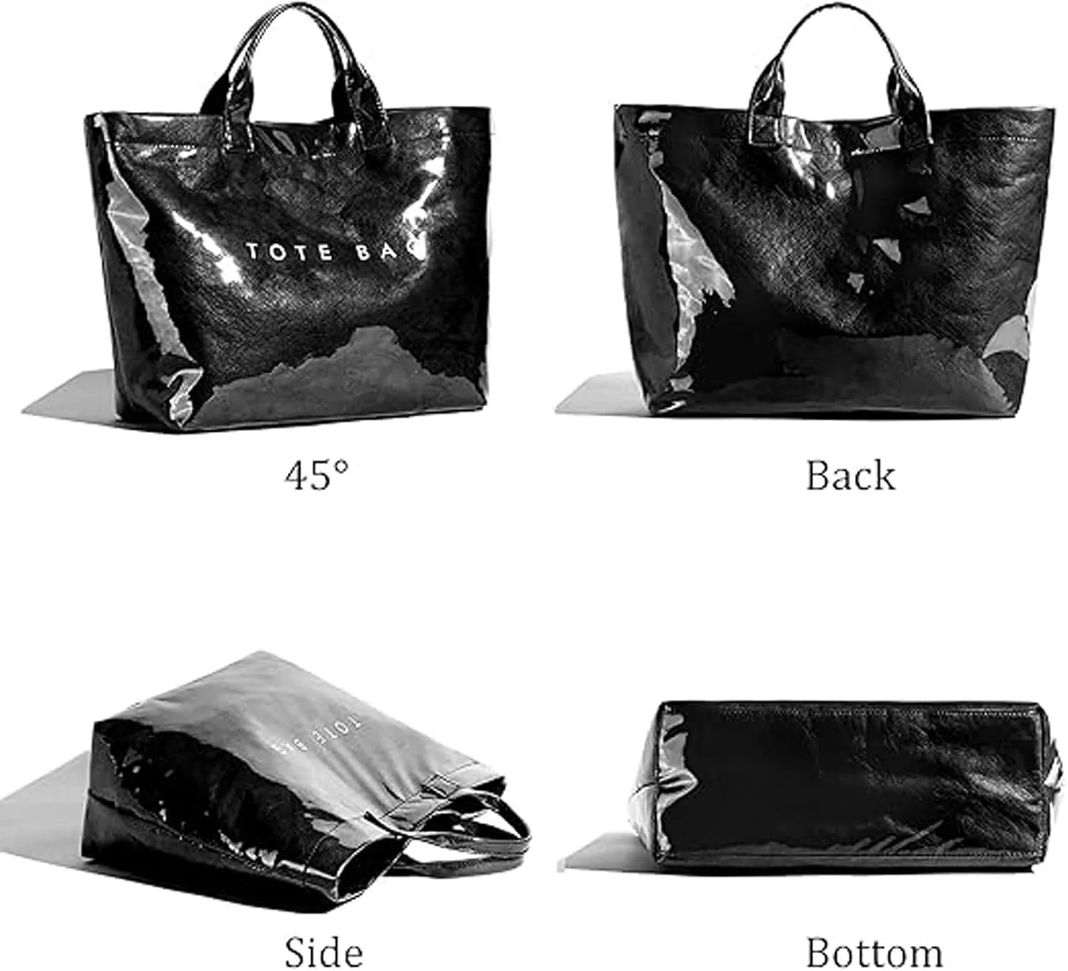 Stellaya Tote Bag, Women's PVC Kraft Paper Tote Bag, Stellaya Womens Letters Print Tote Bags