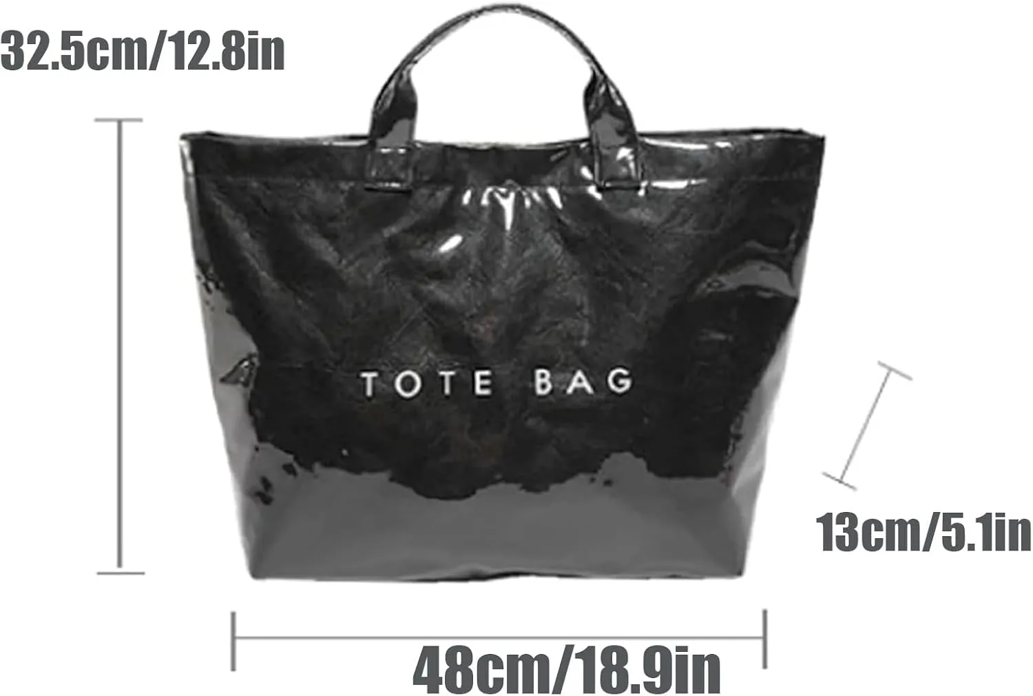 Stellaya Women Letters Print Tote Bag, Women's Pvc Kraft Paper Tote Bag, Simple Large Capacity Stellaya