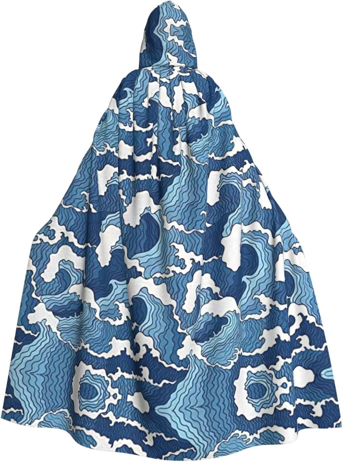 Stormy Sea Print Long Cape Unisex Cloak With Hood Halloween Costume Cloak Adult Vampire Witch Cape