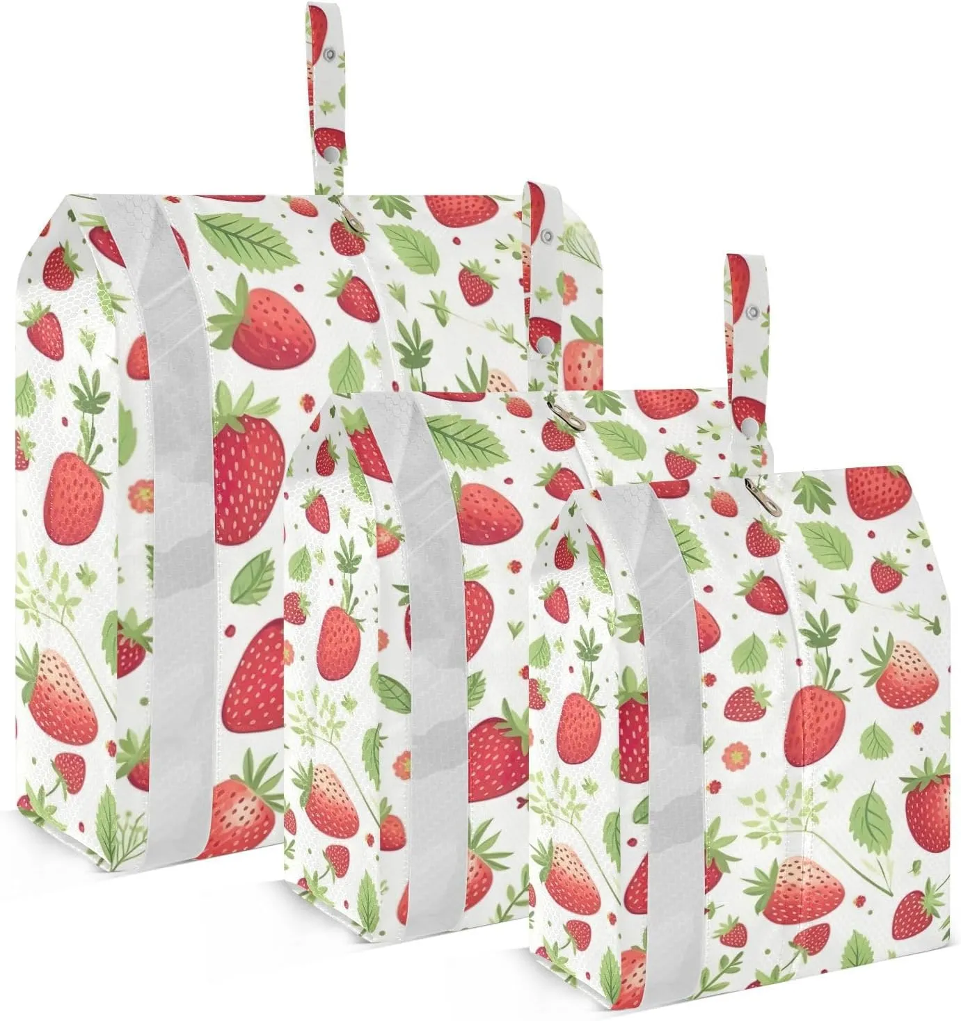 Strawberry Cartoon Red Fruit Packing Cubes Lightweight Luggage Organizer with Handle Travel Organizer Bags for Suitcase Clothes Luggage