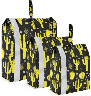 Succulents Cactus Yellow Packing Cubes Lightweight Luggage Organizer with Handle Travel Organizer Bags for Luggage Suitcase
