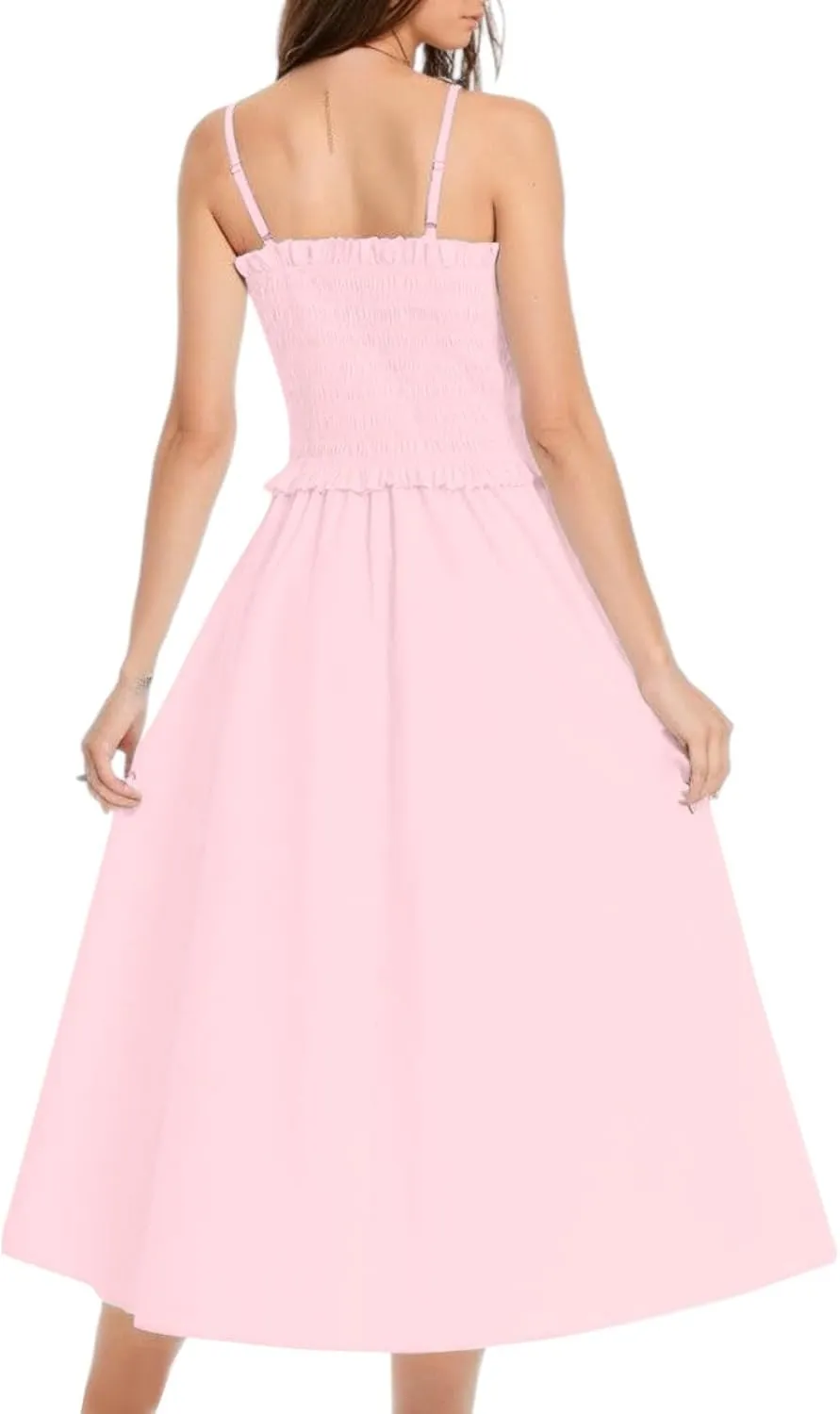 Summer Dresses for Women 2025 Trendy Strapless Beach Sundresses Smocked Waist Maxi A-Line Wedding Guest Tube Dress
