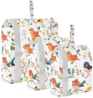 Sweet Yellow and Orange Bird 3 Set Packing Travel Organizer Collapsible Garment Bag Closet Storage Travel Bag Organizer Saver Bags