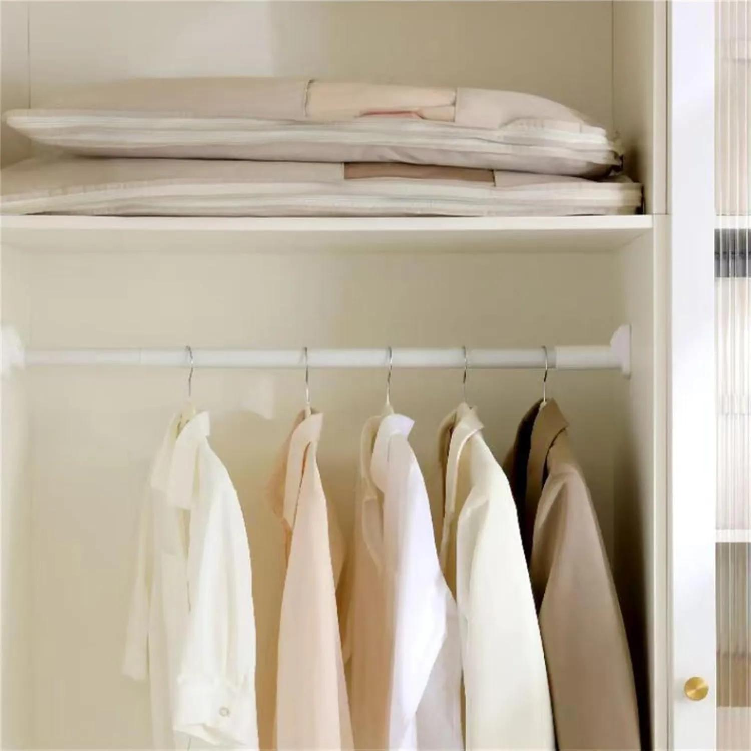 Taprinferior Hanging Garment Bag,Tapinterior Garment Bag,Space Saving Hanging Garment Bags with Self Compression Zipper,Space Saver Closet Organizers,Dust Cover Clothes Bags (Beige, M)