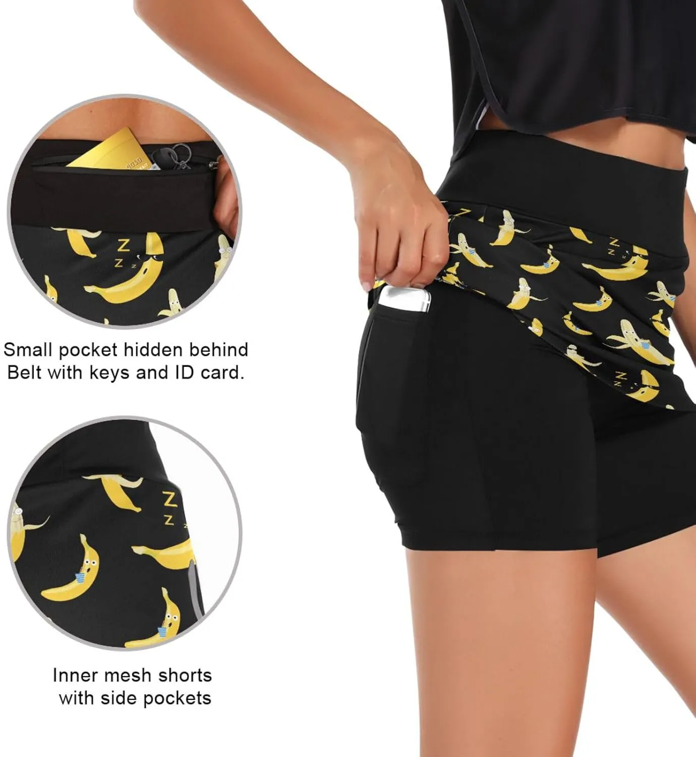 Tennis Golf Skirt with Shorts Athletic Pickleball Skort Zebra Print Casual Golf Outfits Clothes