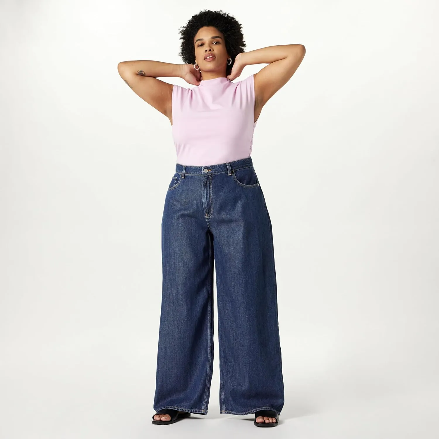 The Drop Women's Alba Wide-Leg Relaxed Denim