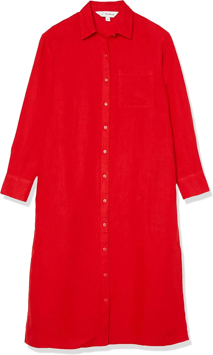 The Drop Women's Fiona Relaxed Linen Midi Shirt Dress