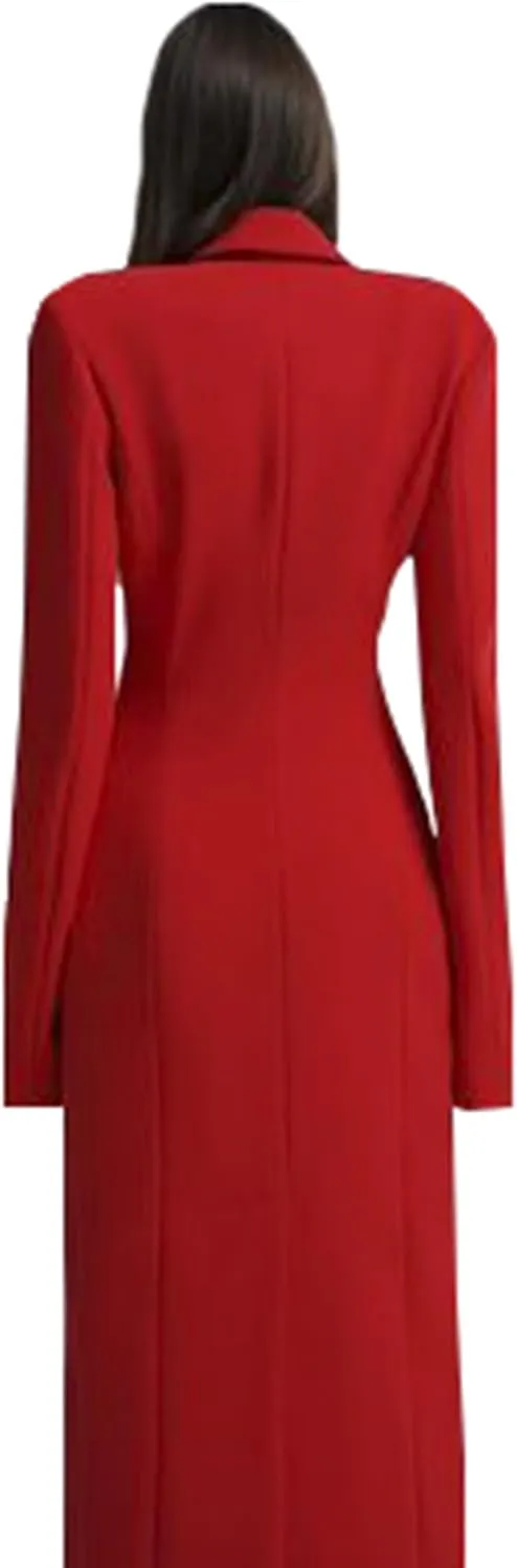 TIANMEI Womens Suit Slim Fit Tuxedo for Women Casual 2 Pieces Blazer Dress Set Long Ladies Formal Wedding Party Jacket Pants