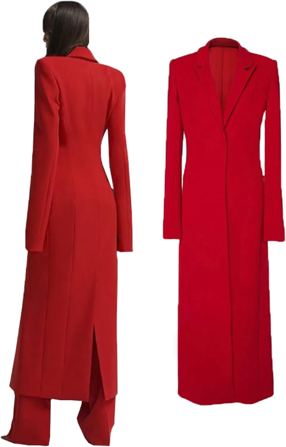 TIANMEI Womens Suit Slim Fit Tuxedo for Women Casual 2 Pieces Blazer Dress Set Long Ladies Formal Wedding Party Jacket Pants