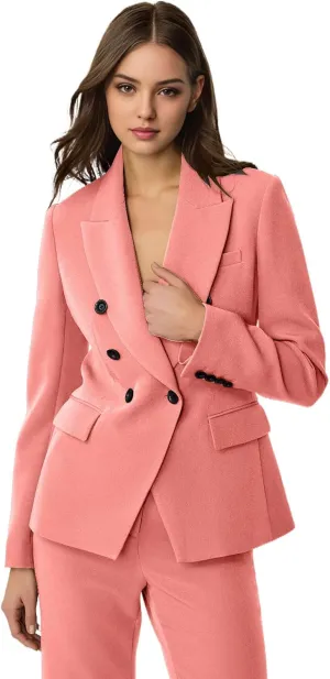 TIANMEI Womens Tuxedos 2 Piece Business Casual Suits for Women Double Breasted Pant Suits for Women Luxury Dressy Outfits