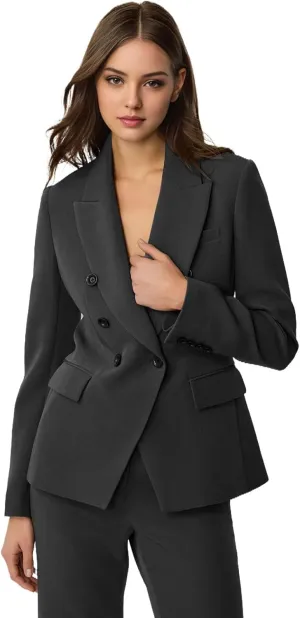 TIANMEI Womens Tuxedos 2 Piece Business Casual Suits for Women Double Breasted Pant Suits for Women Luxury Dressy Outfits