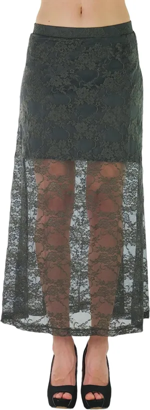ToBeInStyle Womens Spring and Summer Above Knee Length Lace Lined Knit Skirts