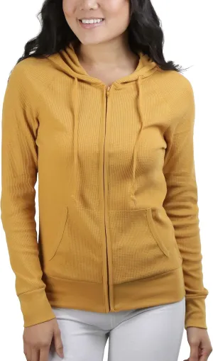 ToBeInStyle Womens Velour Terry Active Cropped Zip-Up Jacket with Hood