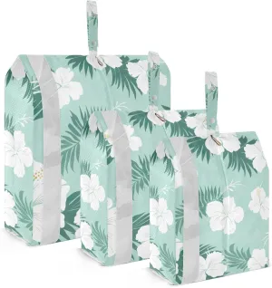 Tropical Hibiscus Flowers Leaves Packing Cubes Lightweight Luggage Organizer with Handle Travel Organizer Bags for Suitcase Clothes Luggage