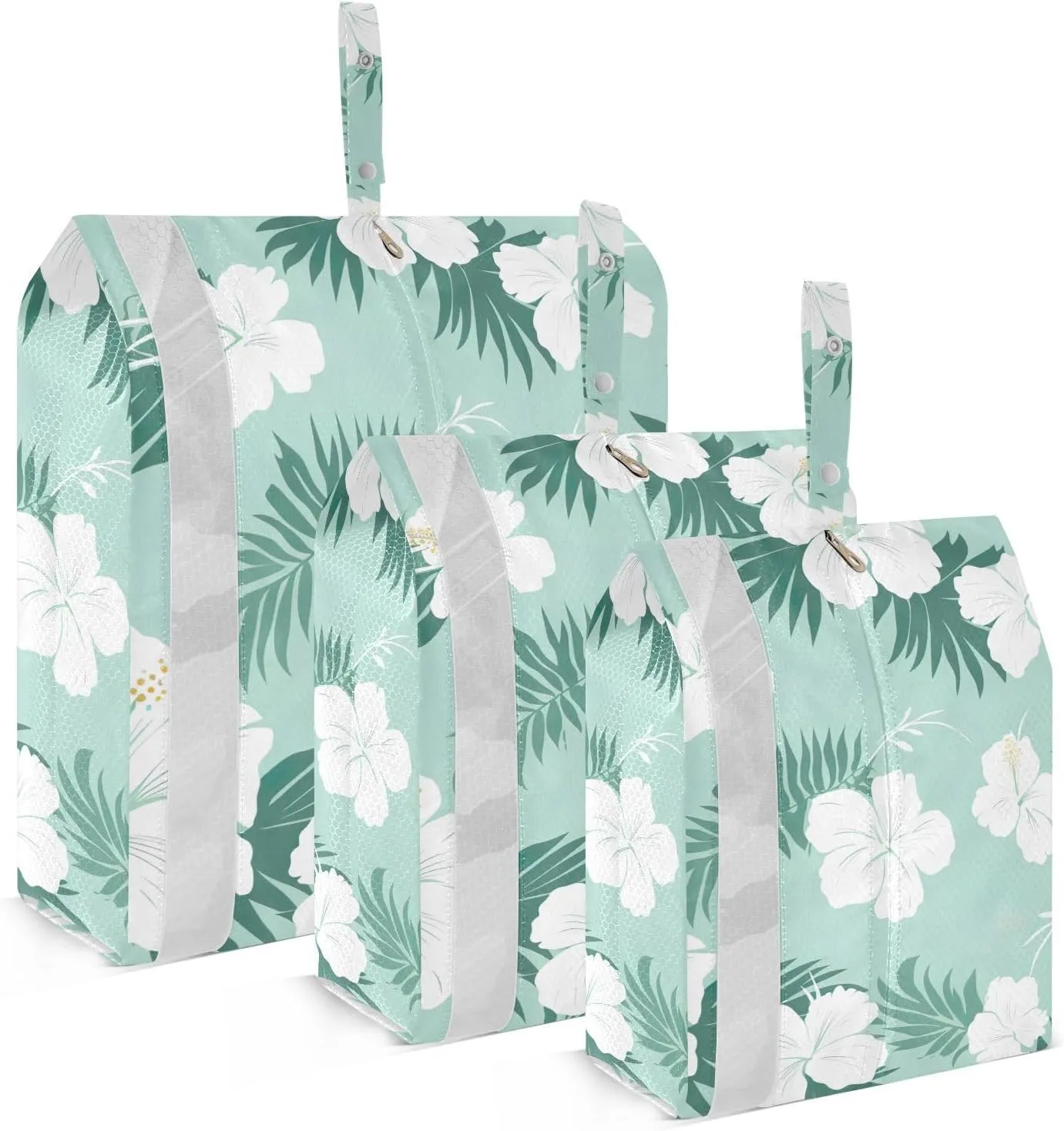 Tropical Hibiscus Flowers Leaves Packing Cubes Lightweight Luggage Organizer with Handle Travel Organizer Bags for Suitcase Clothes Luggage