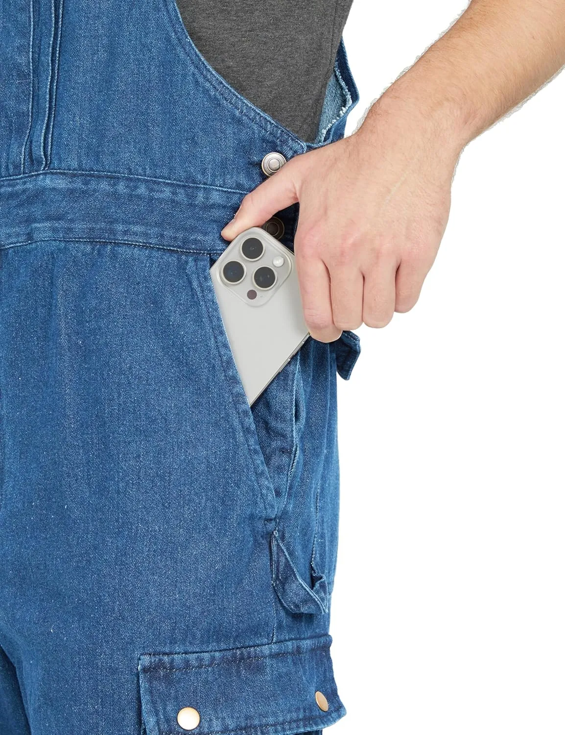 Ubon Denim Bib Overalls for Men Relaxed Fit Work Jeans Workwear