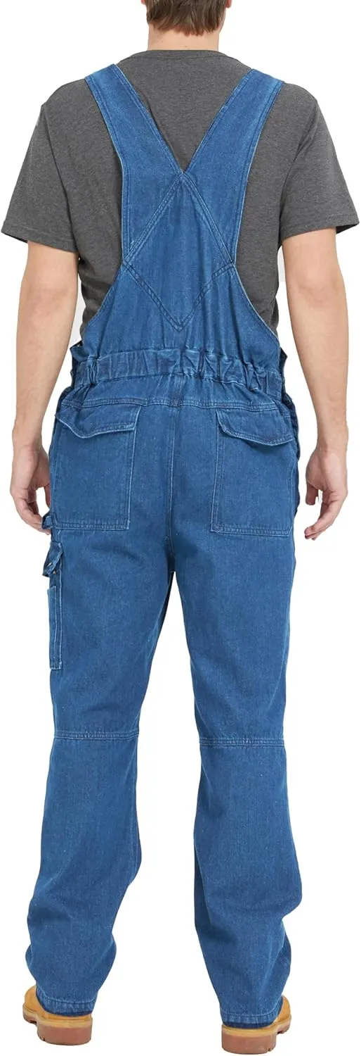 Ubon Denim Bib Overalls for Men Relaxed Fit Work Jeans Workwear