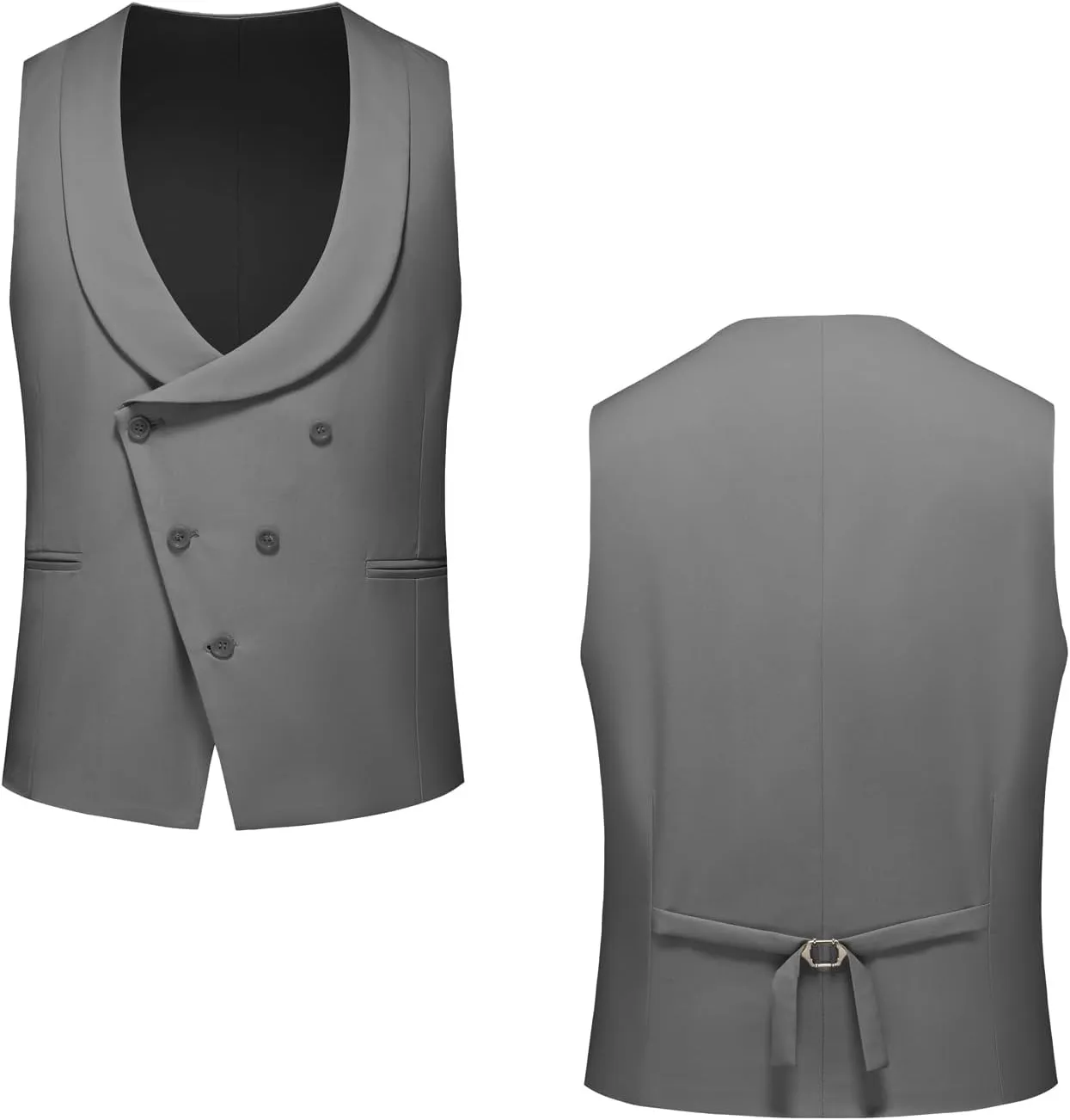 UNINUKOO Mens Tuxedo Suit Set 3 Piece Slim Fit One Button Formal Wedding Party Prom Suits for Men