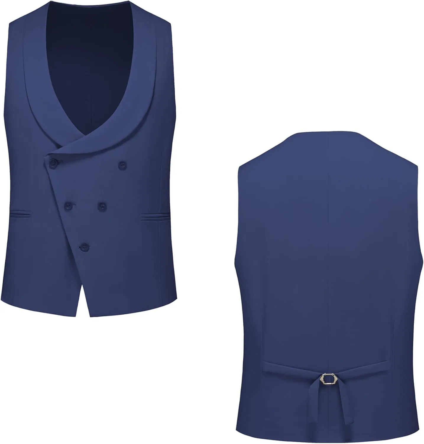 UNINUKOO Mens Tuxedo Suit Set 3 Piece Slim Fit One Button Formal Wedding Party Prom Suits for Men