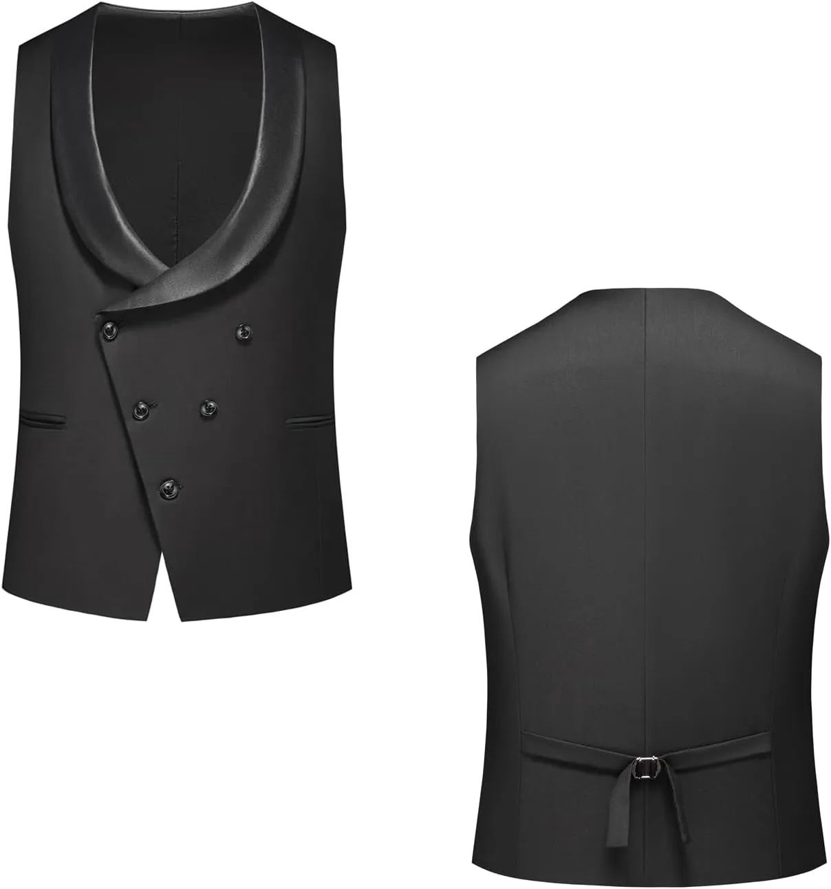UNINUKOO Mens Tuxedo Suit Set 3 Piece Slim Fit One Button Formal Wedding Party Prom Suits for Men
