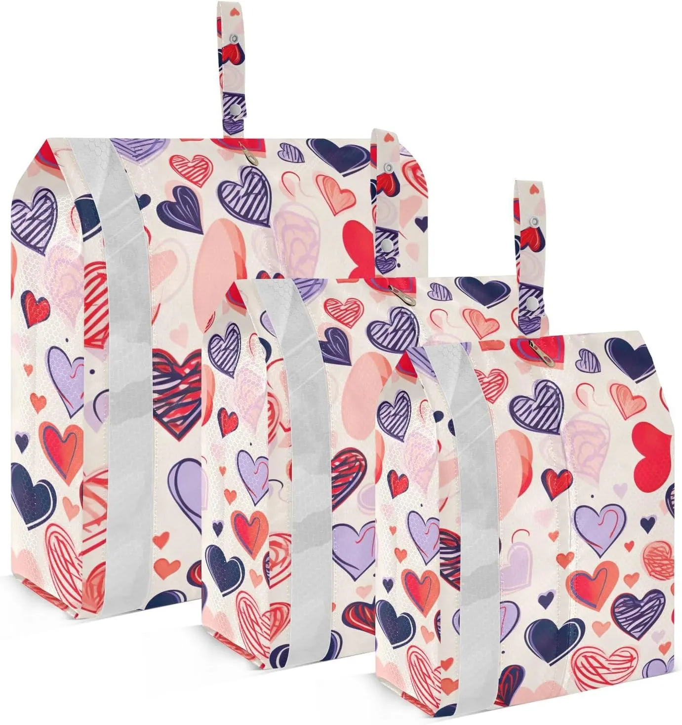 Valentine's Day Heart Packing Cubes Lightweight Luggage Organizer with Handle Travel Organizer Bags for Carry-On Luggage