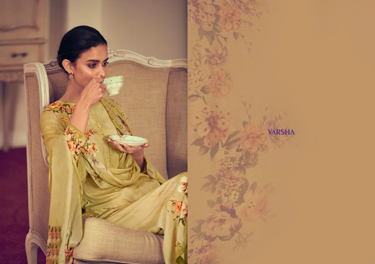 VARSHA THE BRIGHT ORCHID COCO LAWN WITH KNOT WORK DIGITAL PRINT SUIT