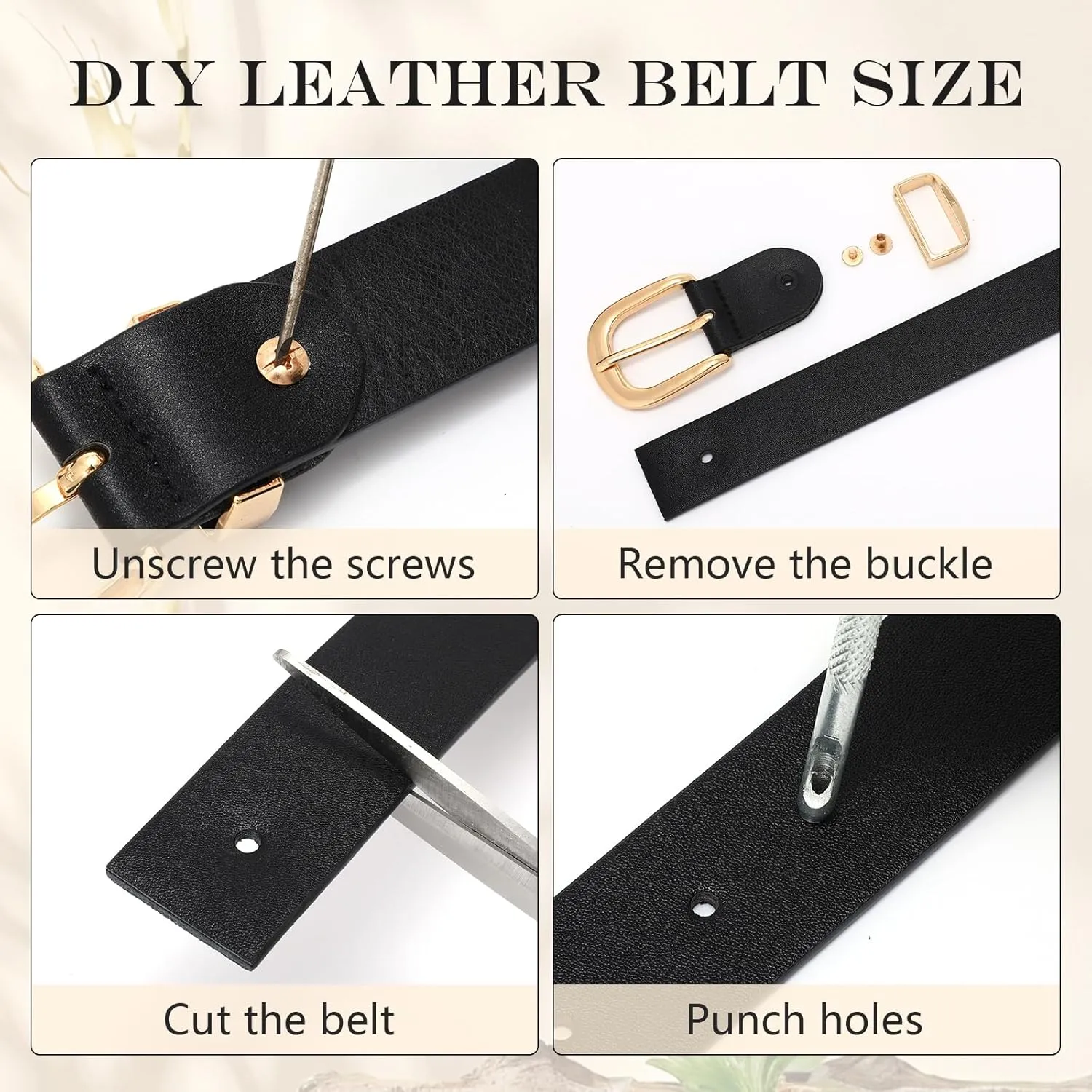 VONMELLI Women's Belt for Jean, Leather Belt for Women Dress Pant with Fashion Gold Buckle