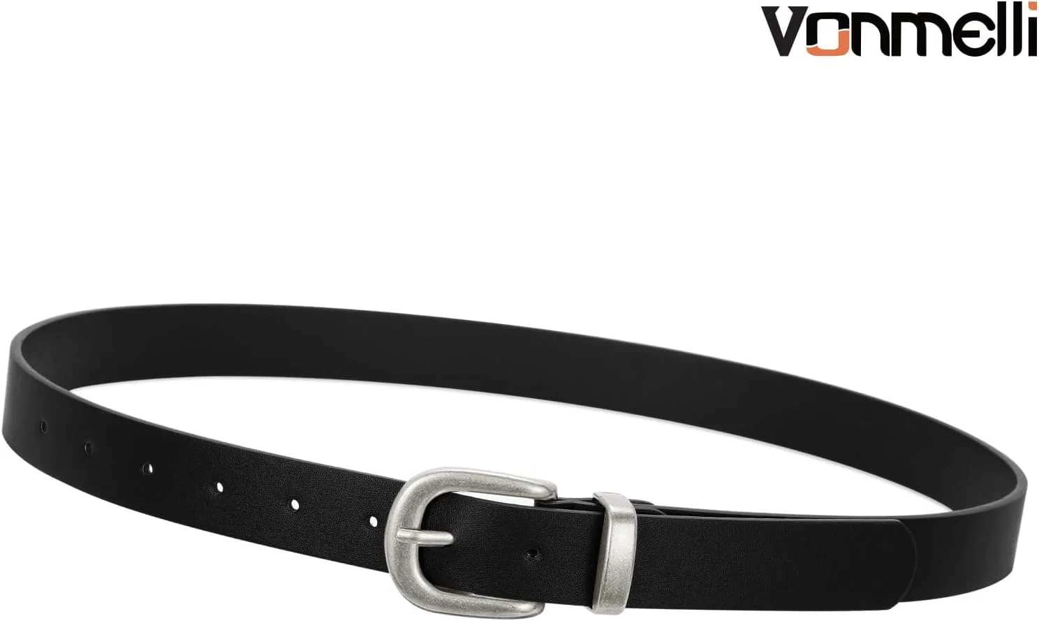 VONMELLI Women's Belt for Jean, Leather Belt for Women Dress Pant with Fashion Gold Buckle