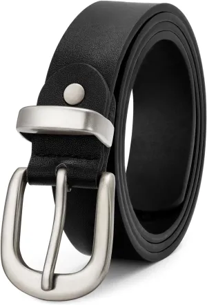 VONMELLI Women's Belt for Jean, Leather Belt for Women Dress Pant with Fashion Gold Buckle