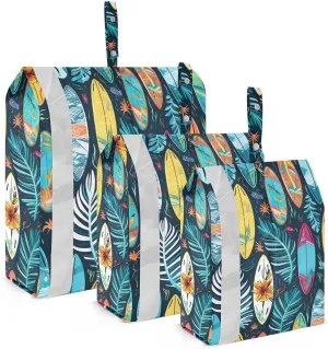 Watercolor Surfboard Packing Cubes Lightweight Luggage Organizer with Handle Travel Organizer Bags for Travel Clothes Suitcase
