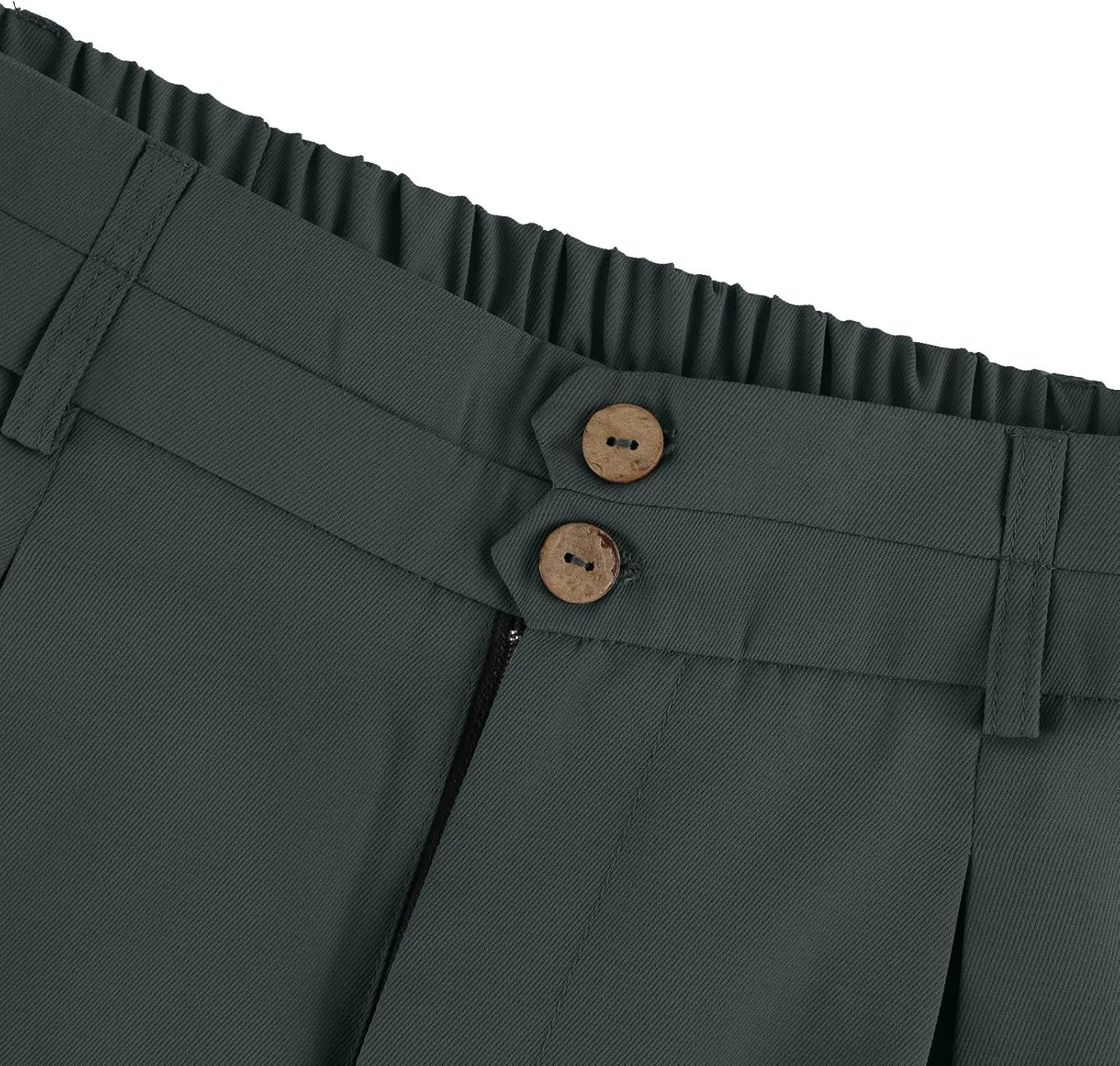 Wide Leg Dress Pants for Women Business Casual Pleated High Elastic Waist Button Palazzo Pants with Pockets