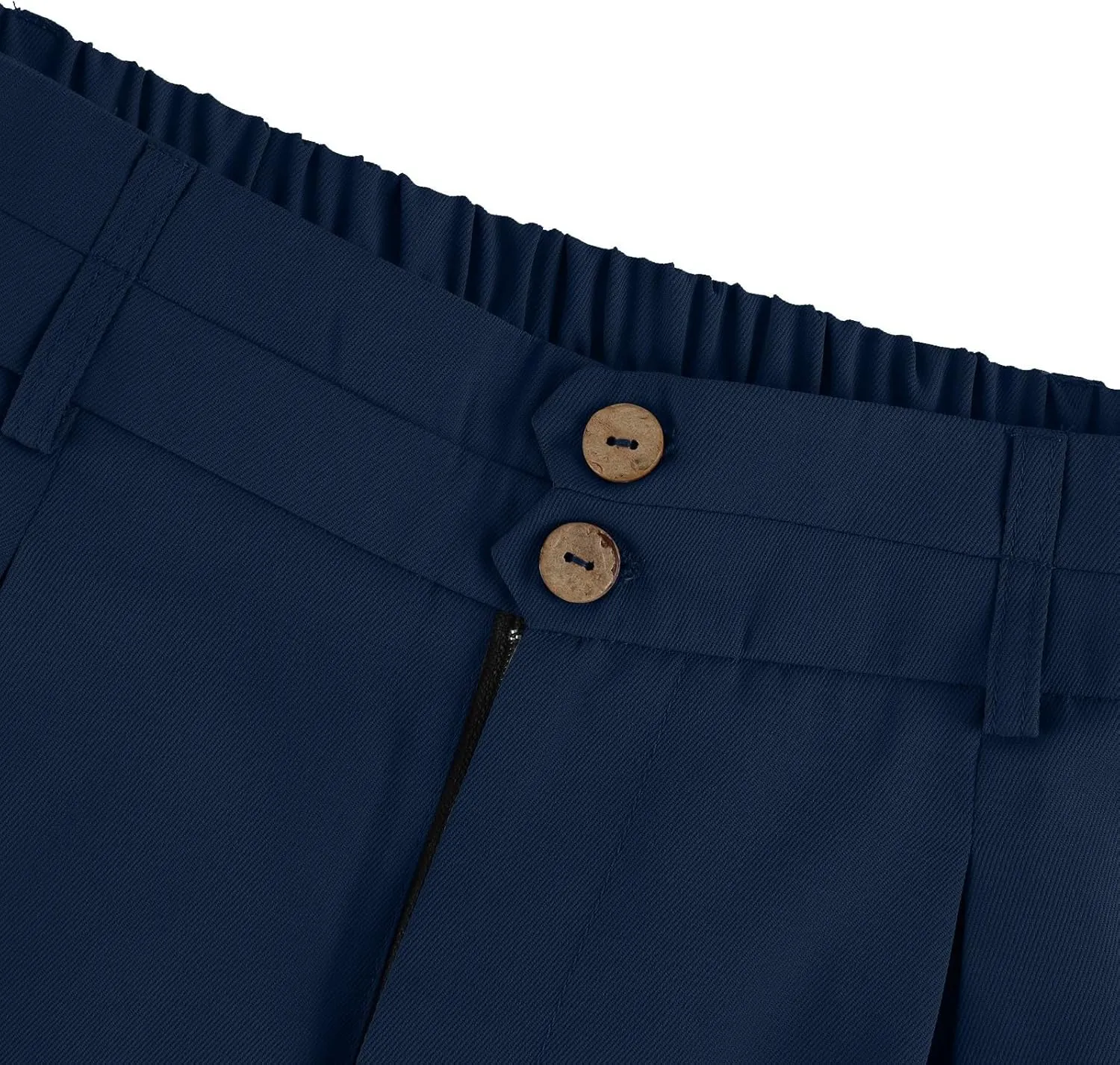 Wide Leg Dress Pants for Women Business Casual Pleated High Elastic Waist Button Palazzo Pants with Pockets