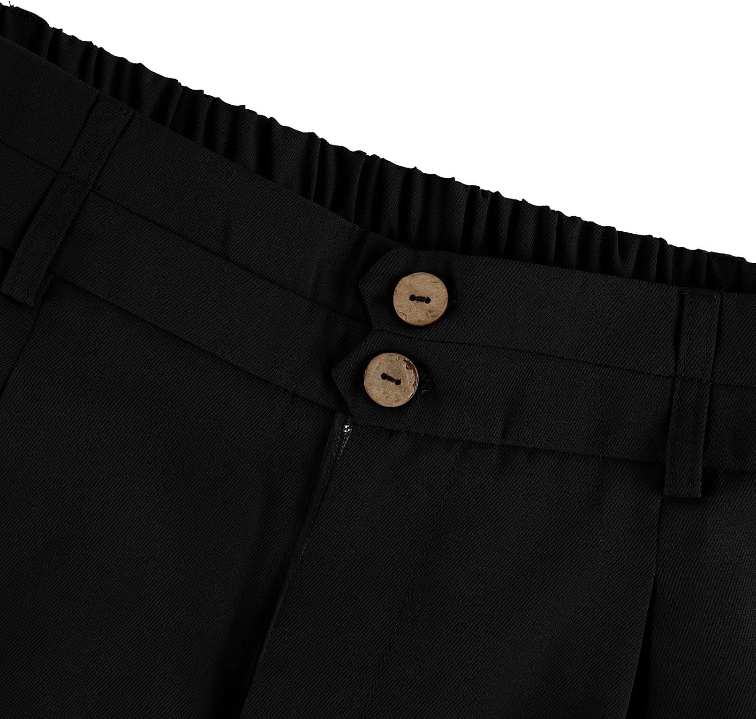 Wide Leg Dress Pants for Women Business Casual Pleated High Elastic Waist Button Palazzo Pants with Pockets