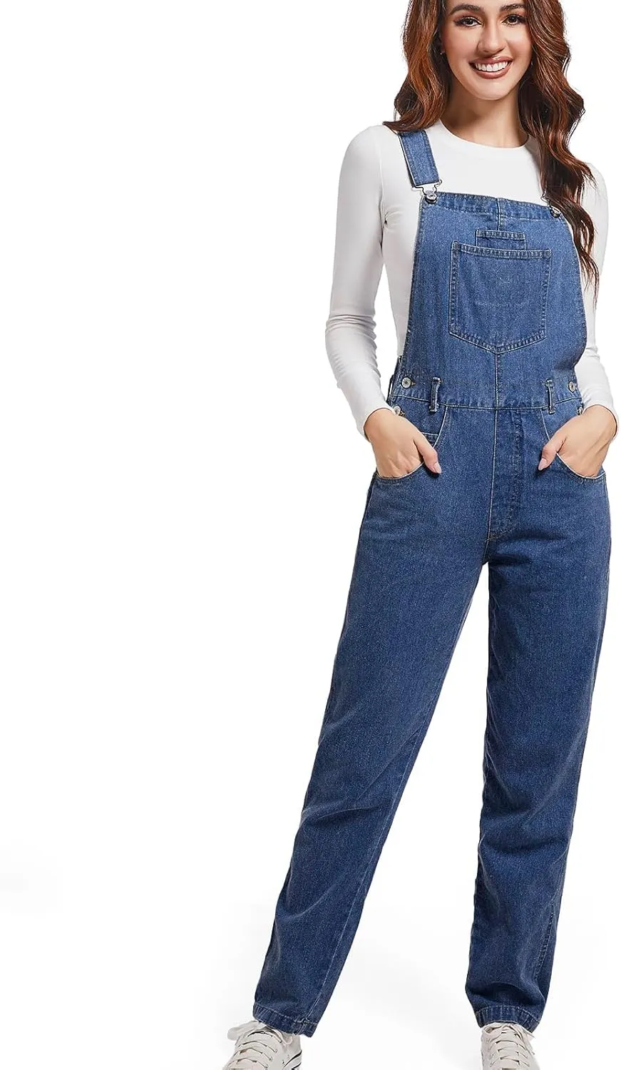 Women Denim Overalls Jean Bib 90s Retro Dungaree Ladies Loose Fit Fashion Cotton Casual Relaxed Jumpsuit