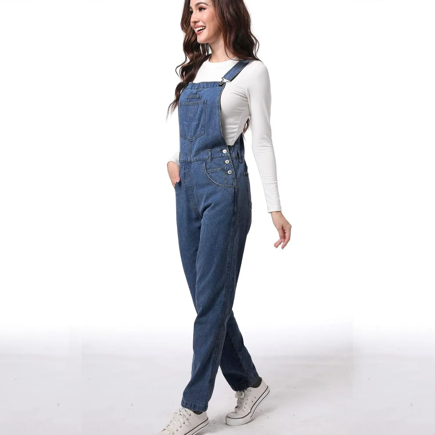 Women Denim Overalls Jean Bib 90s Retro Dungaree Ladies Loose Fit Fashion Cotton Casual Relaxed Jumpsuit