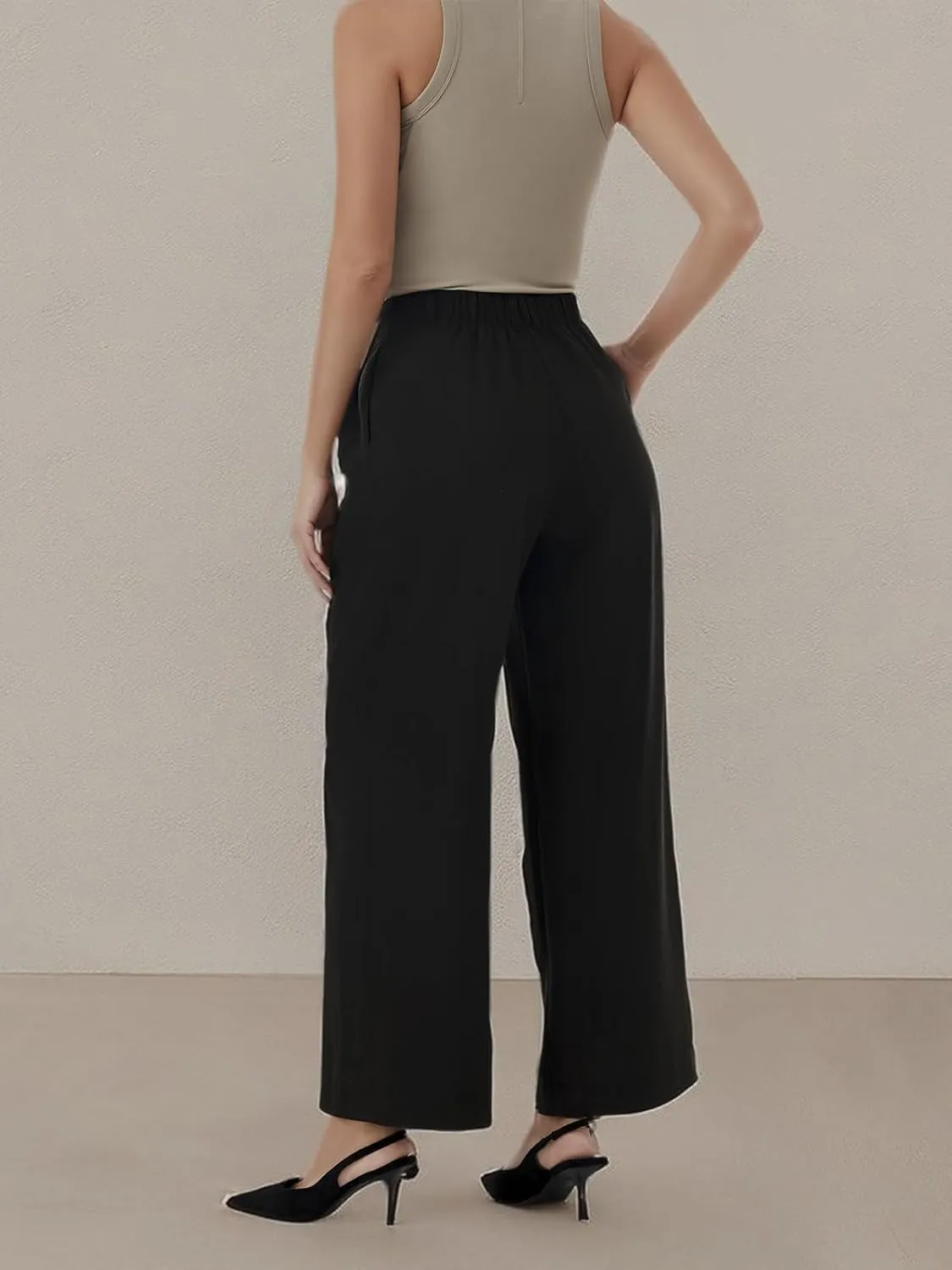 Women High Waist Casual Wide Leg Long Palazzo Pants Trousers Lounge Pants