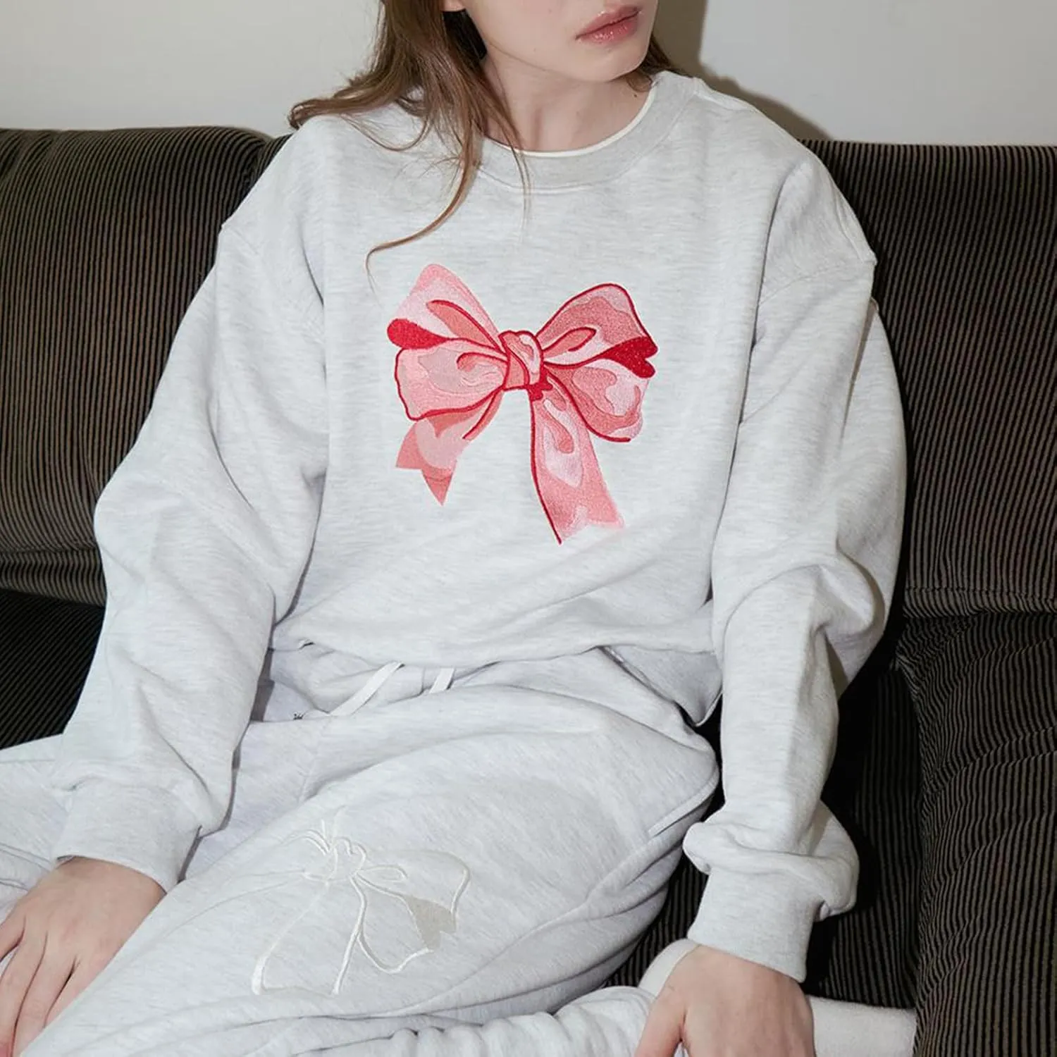 Women Oversized Graphic Sweatshirt Y2k Long Sleeve Crewneck Drop Shoulder Baggy Sweater Jacket Vintage Pullover Top